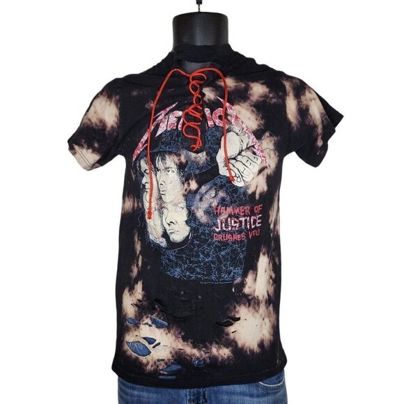 Metallica Shirt Women Sz M And Justice For Reworked Multicolor‎ Band - Picture 1 of 5